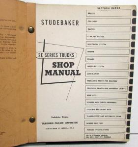 1956 Studebaker Series 2E Truck Shop Service Repair Manual Book Original 56