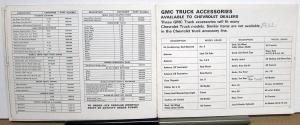 1973 Chevrolet Salesmans DEALER ONLY Accessories Data Catalog Cars & Trucks