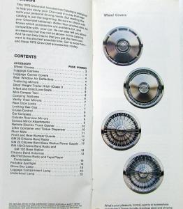 1976 Chevrolet Accessories Catalog Sales Brochure Original