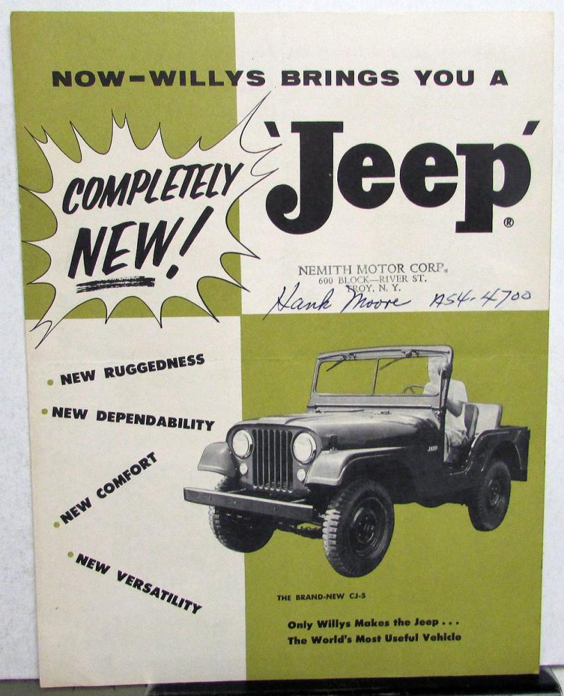 1955 Willys 4-Wheel Drive Jeep Model CJ-5 Sales Brochure by Willys-Overland