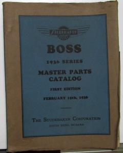 1936 Studebaker Truck Dealer Master Parts Catalog Book Boss 2W6 2M6 Metro Orig