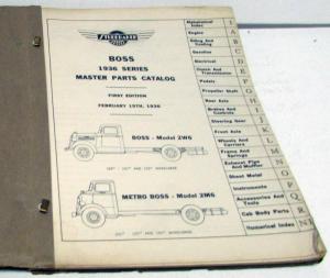 1936 Studebaker Truck Dealer Master Parts Catalog Book Boss 2W6 2M6 Metro Orig