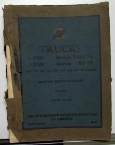 1930-34 Studebaker Truck Dealer Master Parts Catalog Book 2 Ton 3 Ton Original