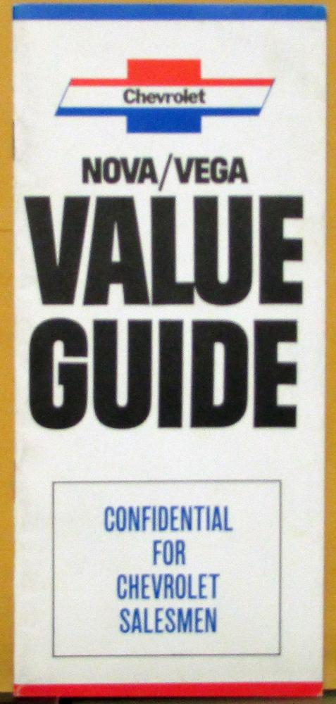 1973 Chevrolet Nova Vega Value Guide Dealer Salesmen Only Item Original
