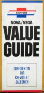 1973 Chevrolet Nova Vega Value Guide Dealer Salesmen Only Item Original