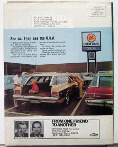1973 Chevrolet FRIENDS Magazine Aug Issue Sea Fishing Yachting & More Original