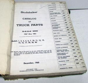 1957-61 Studebaker 3E 4E 5E 6E Truck Dealer Parts Catalog Book Pickup HD Orig