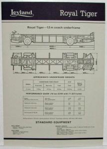 1982-1988 Leyland Royal Tiger Sales Folder and Spec Sheet