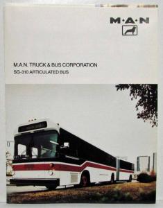 1980-1985 MAN Truck SG-310 Articulated Bus Specifications Folder with Extras