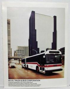 1980-1985 MAN Truck SG-310 Articulated Bus Specifications Folder with Extras