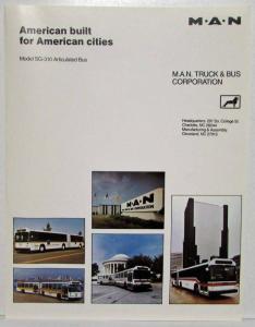 1980-1985 MAN Truck SG-310 Articulated Bus Specifications Folder with Extras