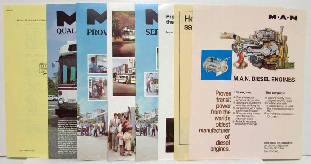 1980-1985 MAN Bus Sales Sheets and Technical Description Bundle