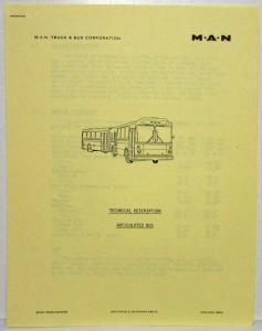 1980-1985 MAN Bus Sales Sheets and Technical Description Bundle