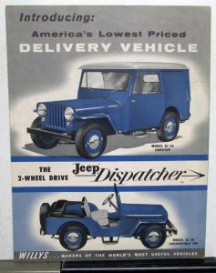1956 Jeep Dispatcher Model DJ 3A Hardtop & Convertible Willys Brochure ORIGINAL