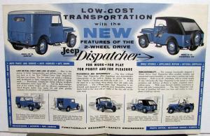 1956 Jeep Dispatcher Model DJ 3A Hardtop & Convertible Willys Brochure ORIGINAL