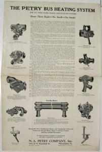 1925 Petry Bus Heating System Sales Sheet