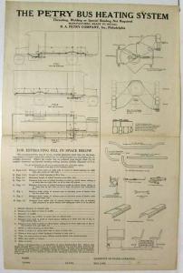 1925 Petry Bus Heating System Sales Sheet