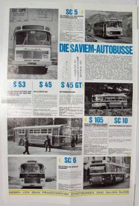 1965 Saviem Bus by Renault Sales Sheet from Frankfurt Auto Show - German Text