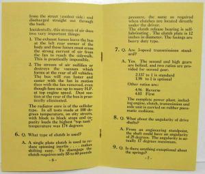 1920-1936 REO Pusher Bus Q&A Sales Brochure for Salesmen