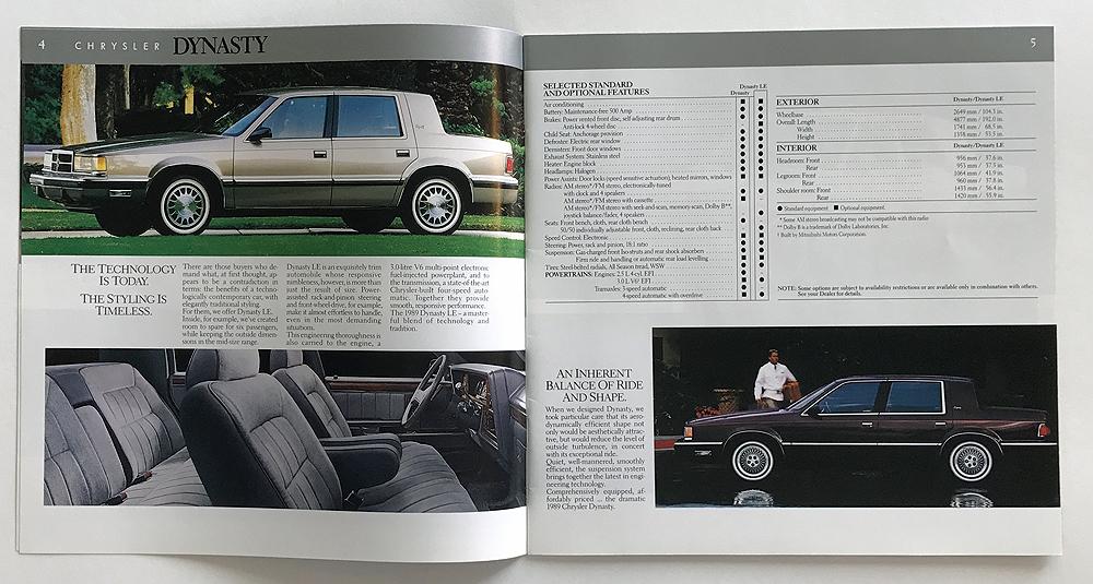1989 Dodge Dynasty 14-page Original Car Dealer Sales Brochure