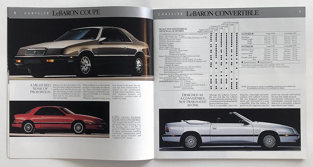 1989 Plymouth Colt Turbo Original Sales Brochure