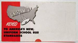 1946 REO Safety School Bus Key to Uniform Standards Sales Brochure Mailer