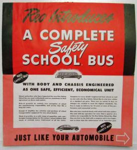 1946 REO Safety School Bus Key to Uniform Standards Sales Brochure Mailer