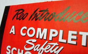 1946 REO Safety School Bus Key to Uniform Standards Sales Brochure Mailer