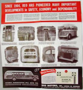 1946 REO Safety School Bus Key to Uniform Standards Sales Brochure Mailer