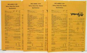 1951 REO E-120 121 & 122 Safety School Bus Chassis Spec Sheets