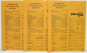 1951 REO E-120 121 and 122 Safety School Bus Chassis Spec Sheets