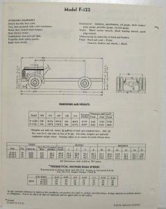 1956 REO F-122 Safety School Bus Chassis Spec Sheet