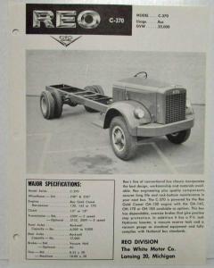 1960 REO C-370 Conventional Bus Chassis Spec Sheet