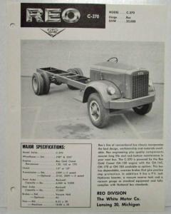 1960 REO C-370 Conventional Bus Chassis Spec Sheet