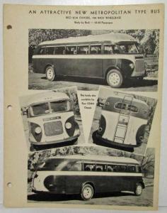 1950-1955 REO 2LM Bus Chassis Body by Beck Photo Sheet