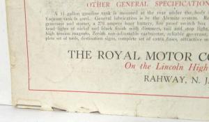 1927-1928 Royal Motor Coach Decided Advance Motorized Transport Sales Brochure