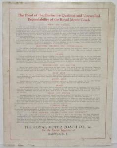 1927-1928 Royal Motor Coach Decided Advance Motorized Transport Sales Brochure