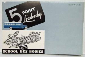 1939 Springfield Series 100 & 200 School Bus Bodies Sales Folder Mailer