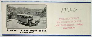 1926 Stewart 18 Passenger Sedan Sales Folder Mailer