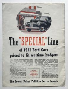 1941 Ford Special Line 11A Canadian Sales Brochure