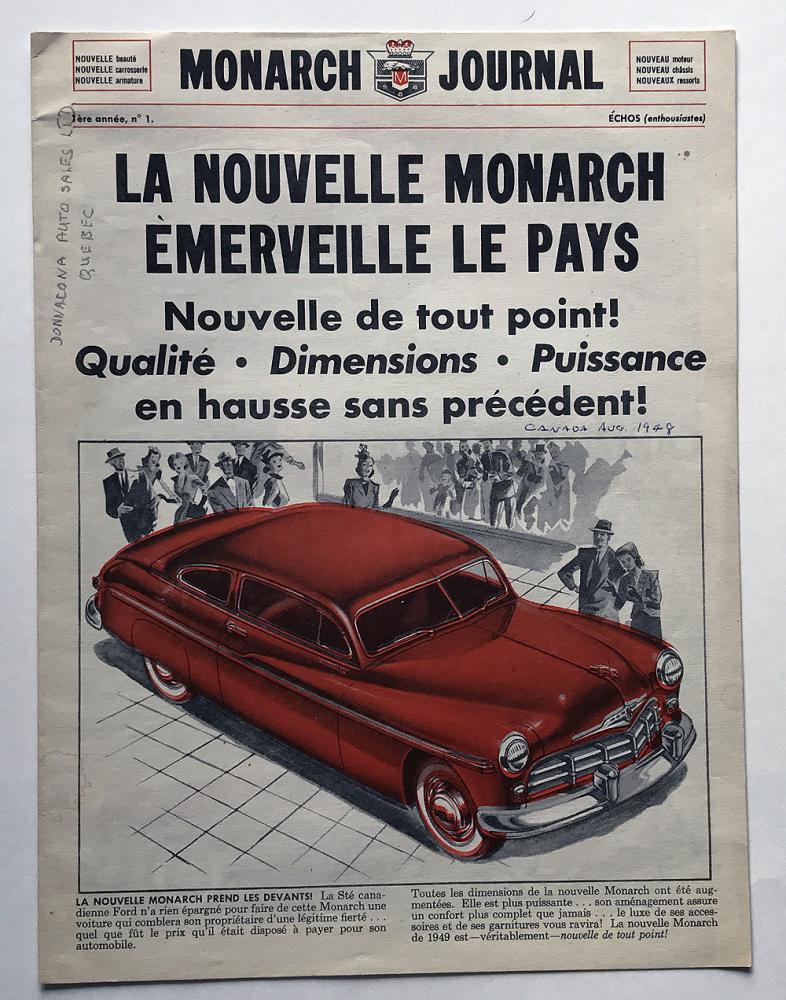 1948 Ford Monarch News Canadian Magazine May French Text