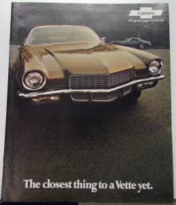 1971 Chevrolet Camaro Sport Coupe RS SS Z28 Color Sales Brochure Original