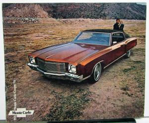 1971 Chevrolet Monte Carlo Coupe SS Color Revision 1 Sales Brochure Original