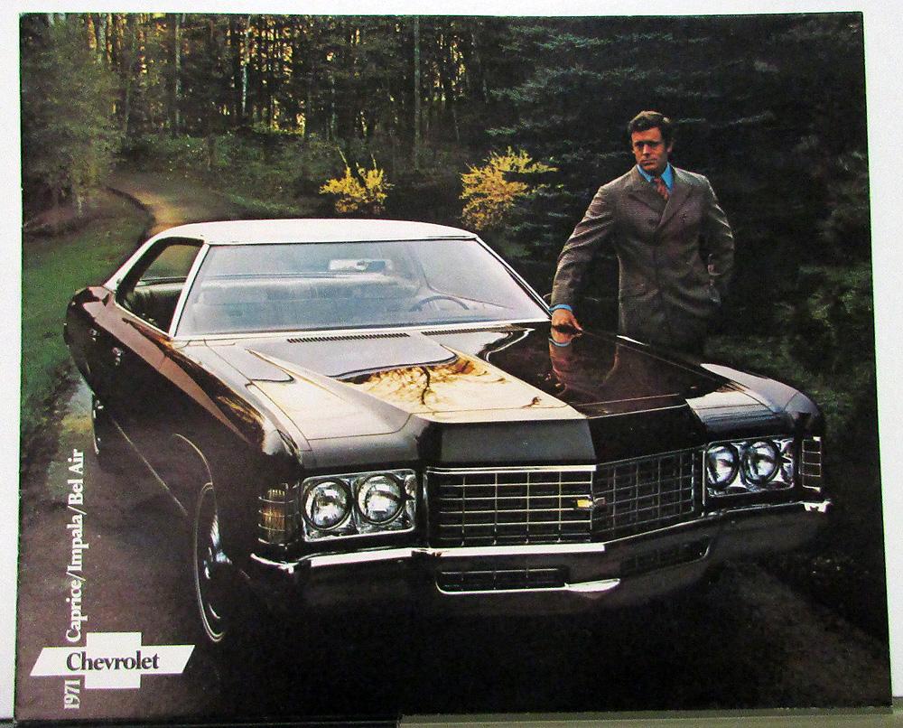 1971 Chevrolet Caprice Impala Bel Air Color Sales Brochure Original