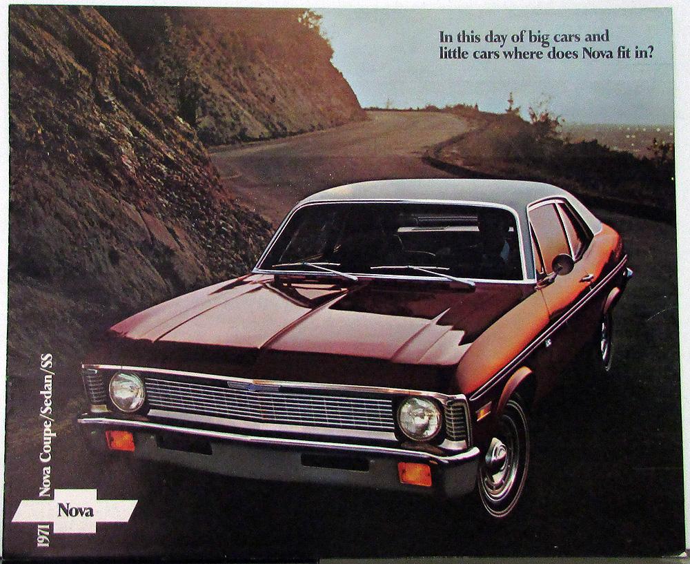1971 Chevrolet Nova Coupe Sedan SS Color Sales Brochure Original