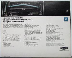 1971 Chevrolet Nova Coupe Sedan SS Color Sales Brochure Original