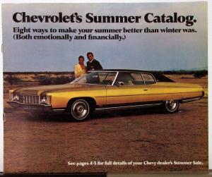 1971 Chevrolet Summer Catalog Color Sales Brochure Mailer Original