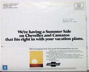 1971 Chevrolet Summer Catalog Color Sales Brochure Mailer Original