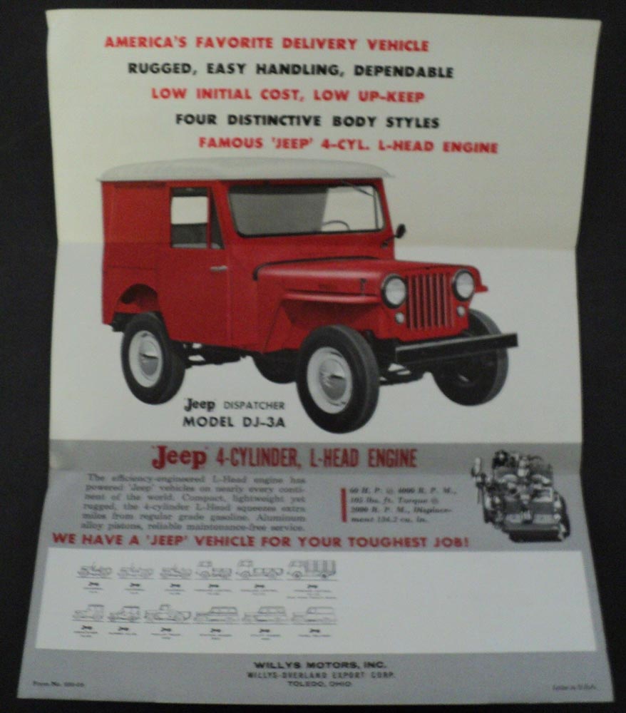 1959 Jeep Dispatcher Model DJ-3A 2WD Truck Brochure Willys Overland ORIGINAL
