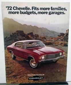 1972 Chevrolet Malibu Chevelle Heavy Chevy SS Color Sales Brochure Original